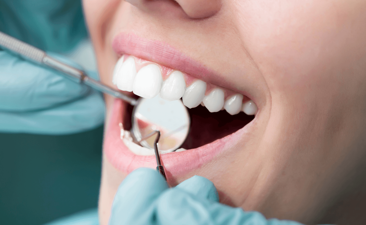 Person during gum disease treatment in Maidstone, Kent.