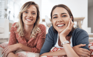 Women who have had align, bleach and bond at Roseacre Dental Practice