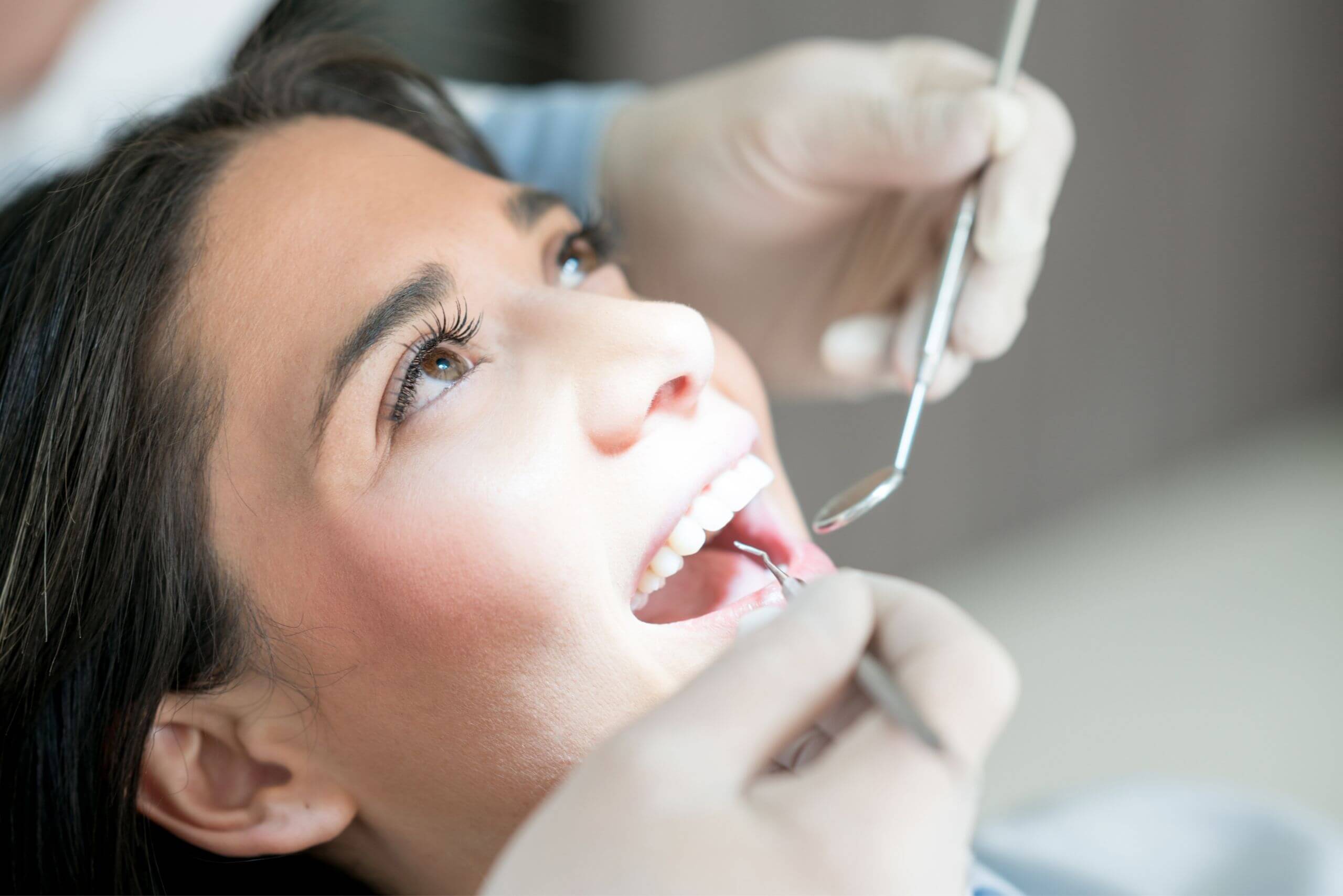 woman during dental hygienist appointment at Maidstone, Kent