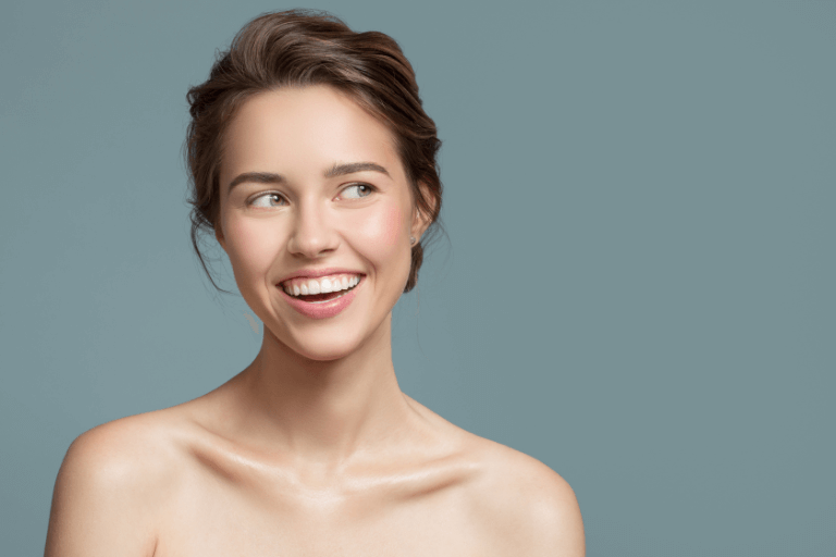 Woman with veneers smiling