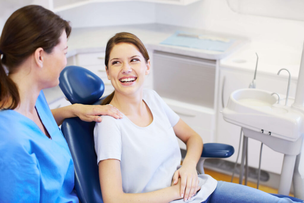 Woman at a dental check up in Maidstone