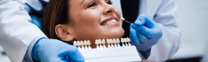 woman getting teeth whitening in Maidstone dental practice