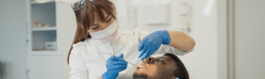 man during orthodontic appointment at Maidstone dental practice